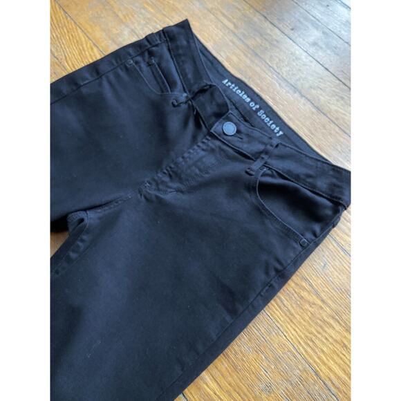 ARTICLES of SOCIETY ‘Carly Skinny Crop’ Distressed Black Denim Jeans size 27 - Picture 2 of 11